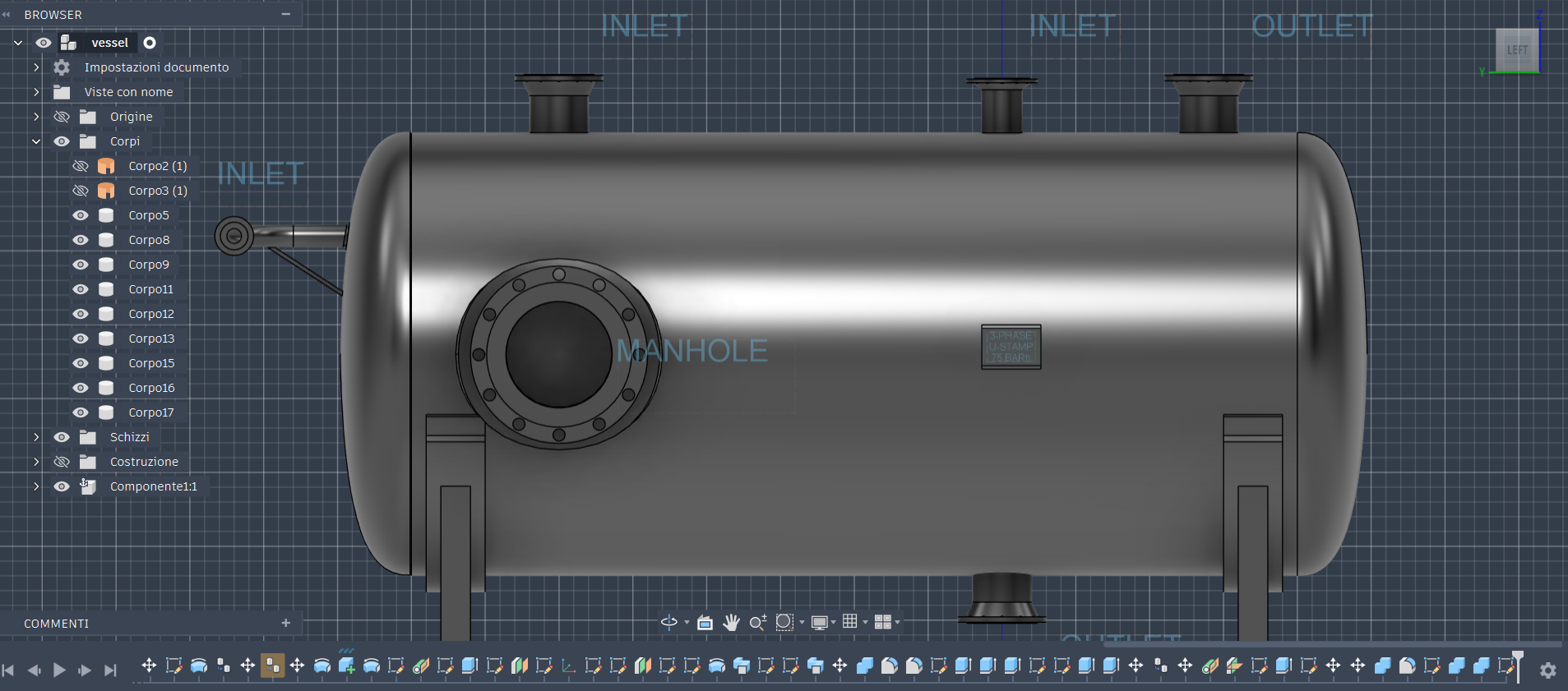 Horizontal pressure vessel